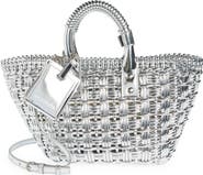 Balenciaga Extra Small Mirrored Bistro Basket Shoulder Bag
