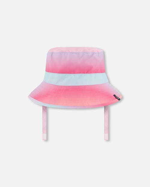 Deux Par Deux Baby Girl's Printed Beach Sun Hat Pink, Orange, And Turquoise In Pink, Orange, And Turquoise