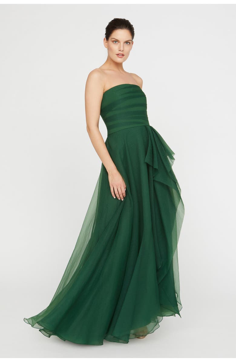 Theia Teresa Strapless Draped Gown, Alternate, color, Thorn