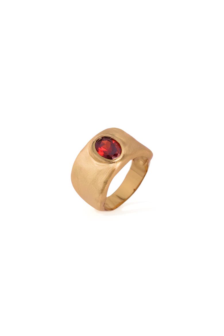 Fig Band Ring, Main, color, Red & Gold