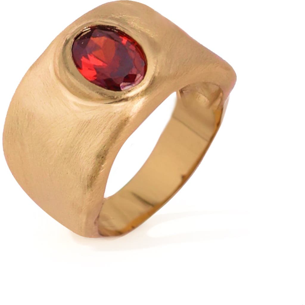 Rc Retro Chic Red Fig Band Ring In Gold