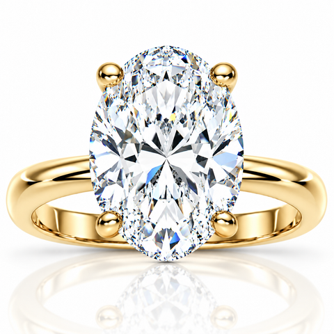Certified 3.10Ct Oval Diamond Hidden Halo Engagement Ring 14k Gold Lab Grown