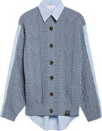 Stella McCartney Hybrid Knit Shirt Cardigan