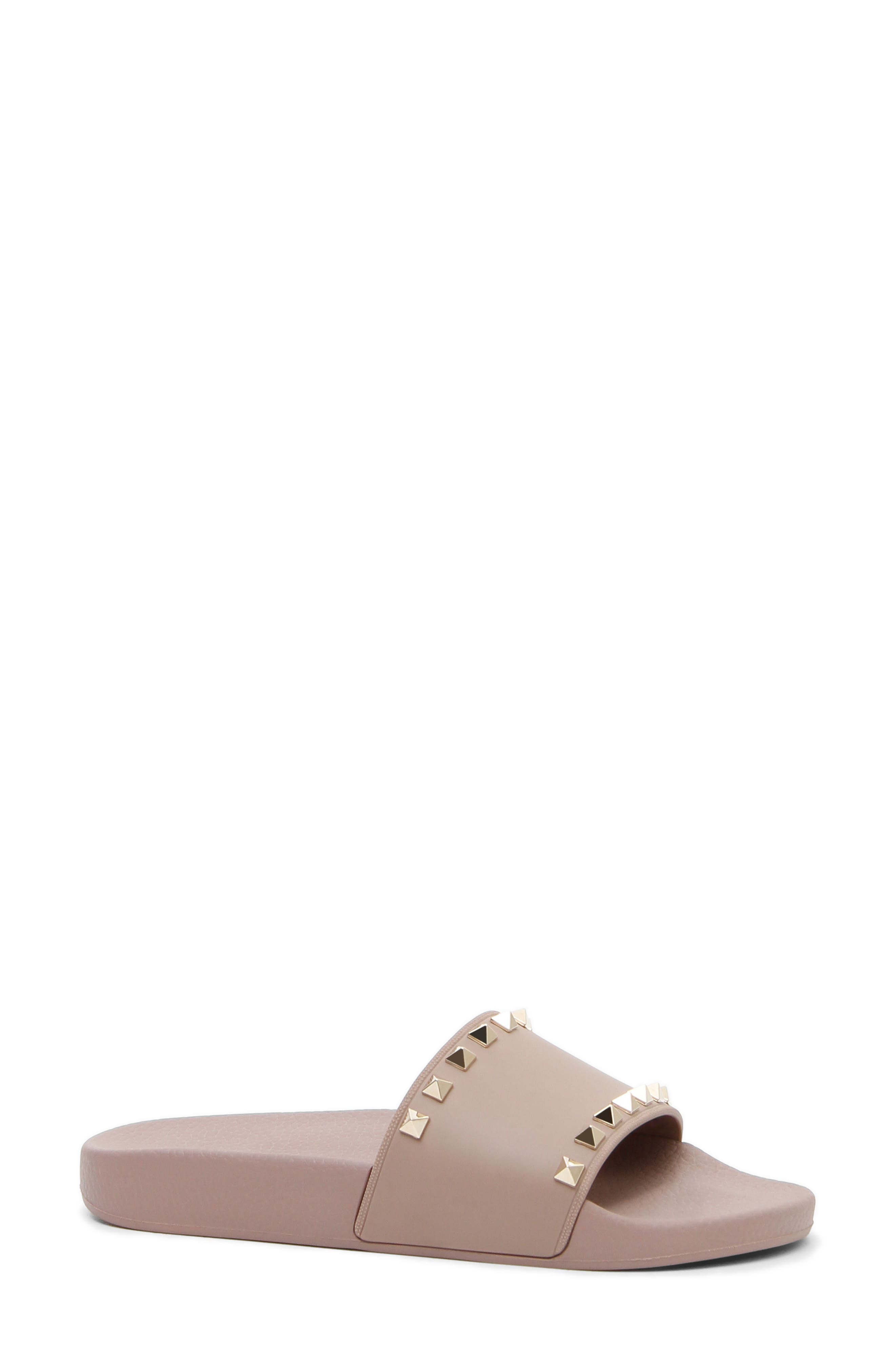 Rockstud Slide Sandal, Main, color, POUDRE