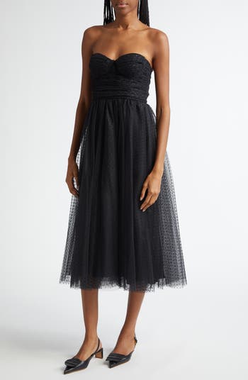 Zimmermann Flocked Polka Dot Tulle Midi Dress | Nordstrom