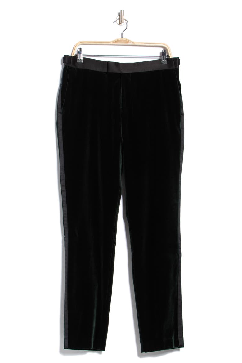 Genius Velvet Tuxedo Pants, Main, color, OPEN GREEN