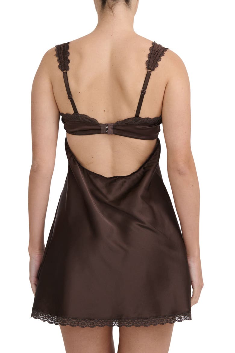 Celeste Ruched Underwire Chemise, Alternate, color, ESPRESSO