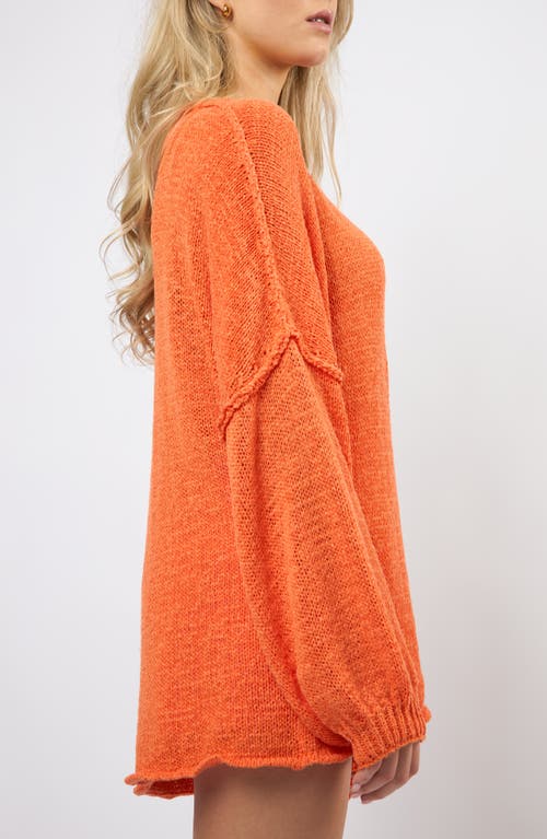 Viens Avec Moi Lightweight Relaxed Fit Sweater In Orange