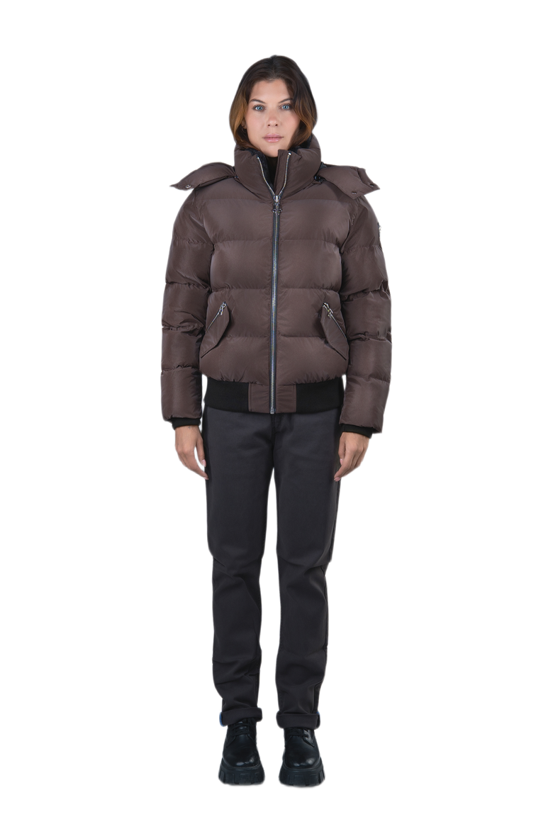 Women's Woody Bomber Quilted Coat, Main, color, MOCHA DIAMOND