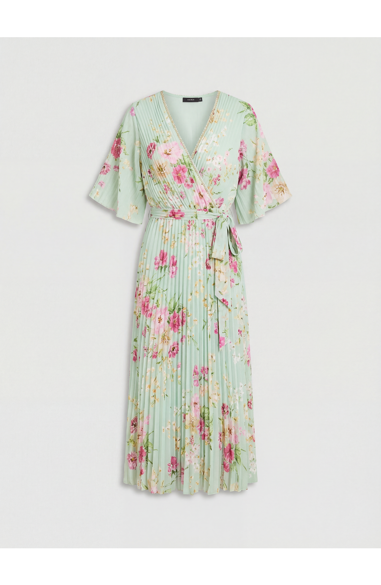 Oasis Petite Occasion Pleated Midi Dress, Alternate, color, Sage