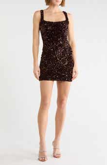 Sequined Stretch Velvet Minidress