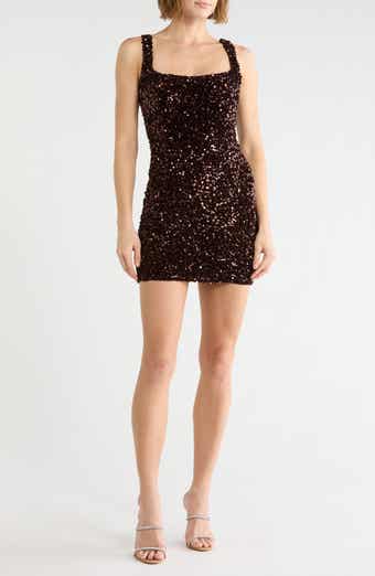 Sequined Stretch Velvet Minidress