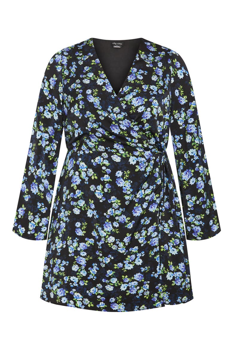 Rivka Print Long Sleeve Wrap Dress, Alternate, color, BLUE PRINT