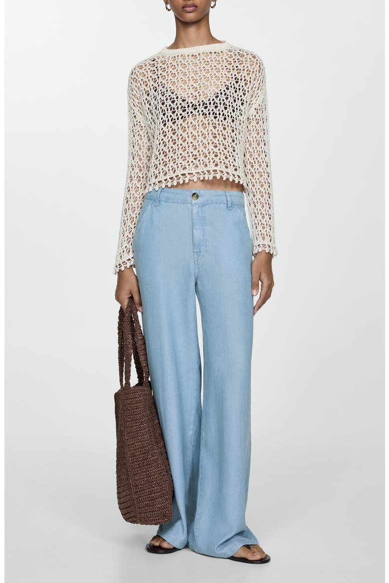 Lyocell Wide Leg Pants, Alternate, color, LIGHT BLUE