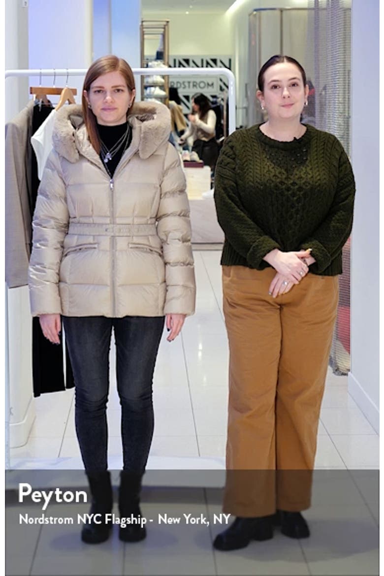 Lux Faux Fur Lined Water Resistant Recycled Nylon Down Puffer Jacket video