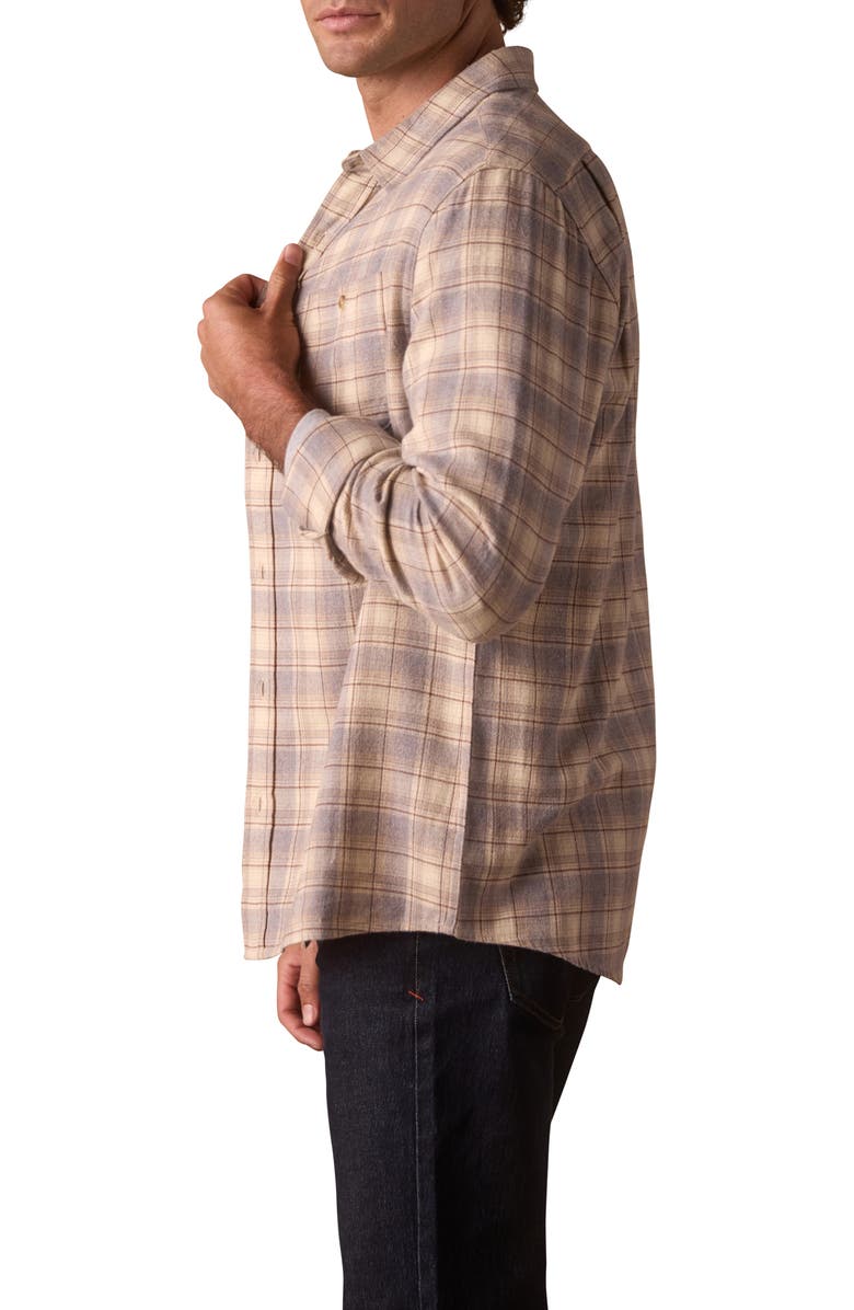 The Normal Brand Hudson Flannel Button-Up Shirt, Alternate, color, Cream Plaid