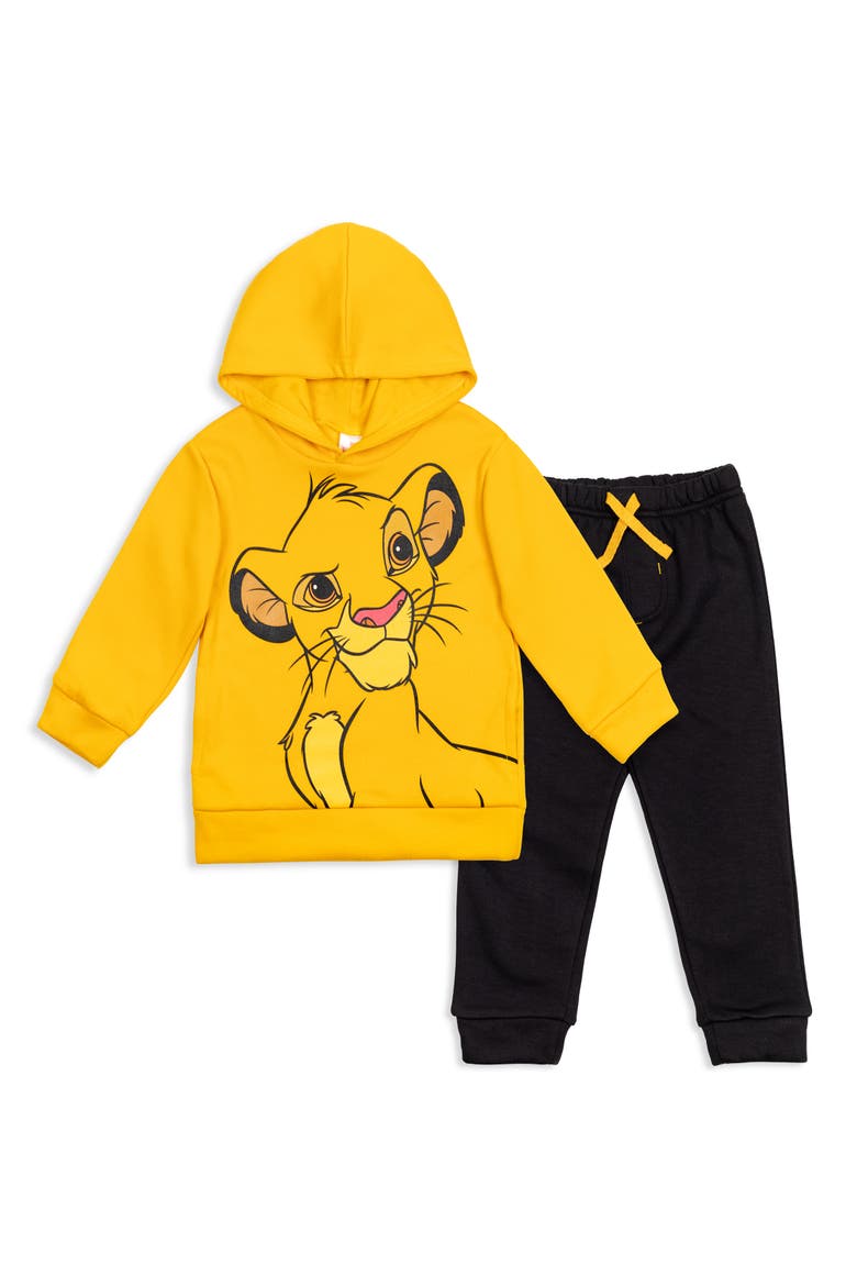 Lion King Simba Fleece 2-Piece Hoodie and Pants Set, Main, color, Simba Yellow Black