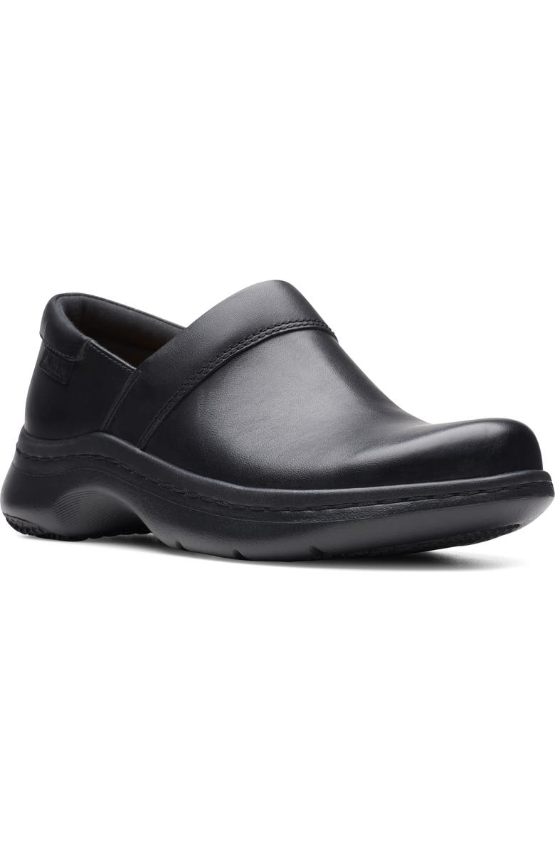Clarks<sup>®</sup> Pro Gem Clog, Main, color, Black Leather