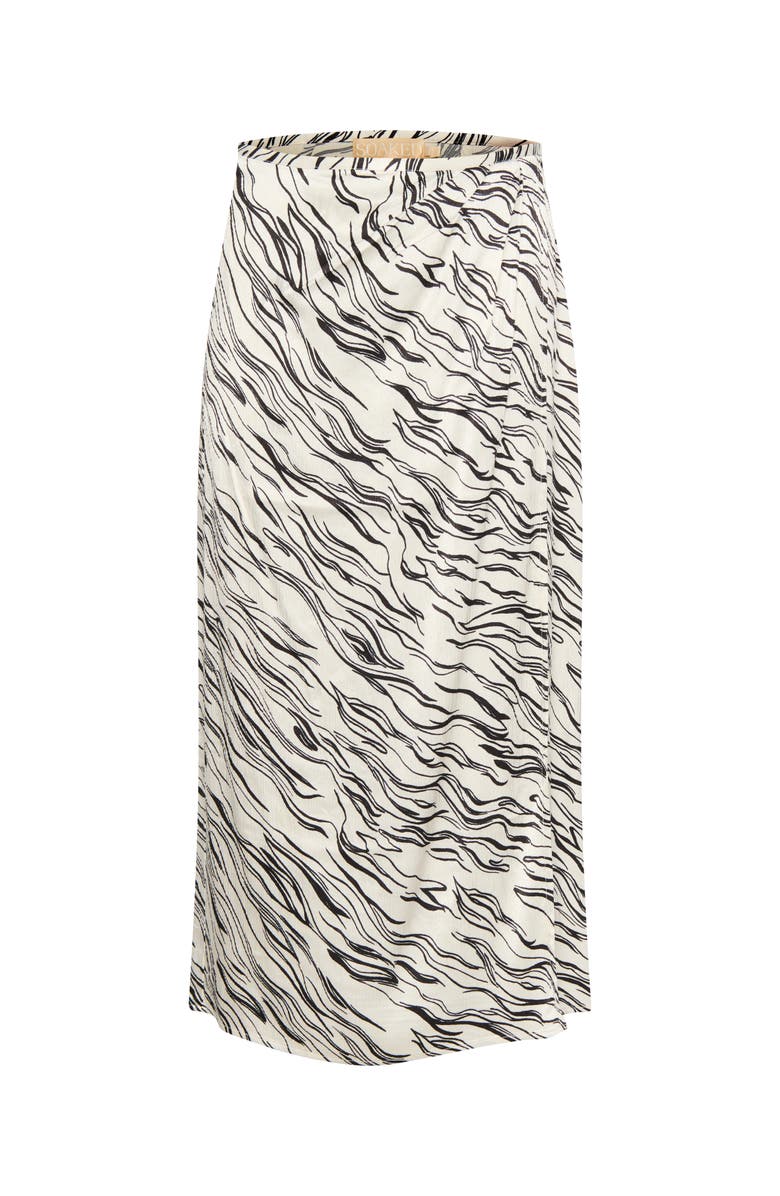 Soaked in Luxury Vinka Wrap Midrise Waist Maxi Skirt, Alternate, color, White/Black Wave Print