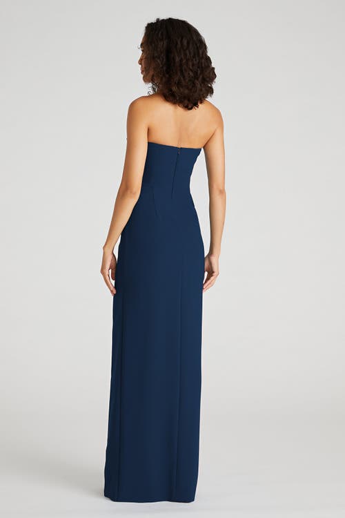 Theia Anastasia Strapless Gown In Blue