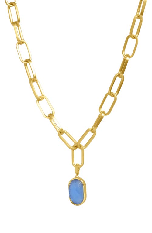 Dean Davidson Mercer Statement Collar Necklace in Iridescent Midnight Blue/Gold 