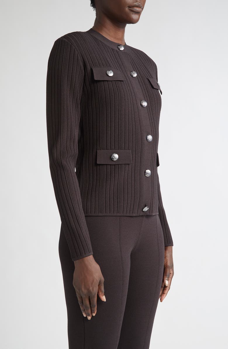 ST. JOHN Libby Robinson Rib Jacket, Alternate, color, Mocha