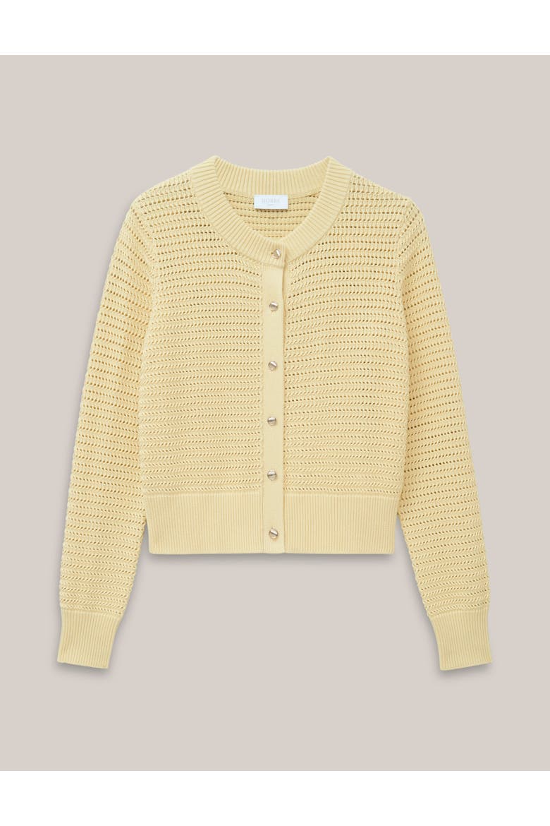 Felicity Regular-Fit Cotton Cardigan, Alternate, color, Pale Yellow