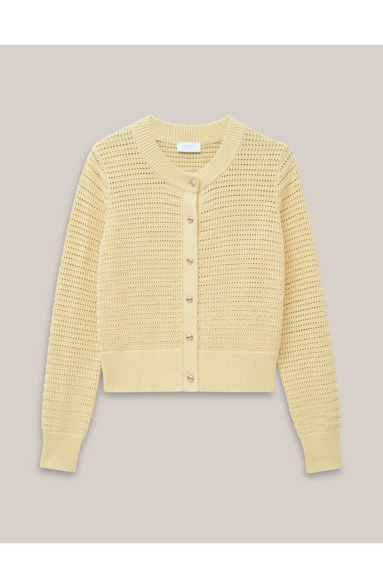 HOBBS LONDON Felicity Regular-Fit Cotton Cardigan, Alternate, color, Pale Yellow