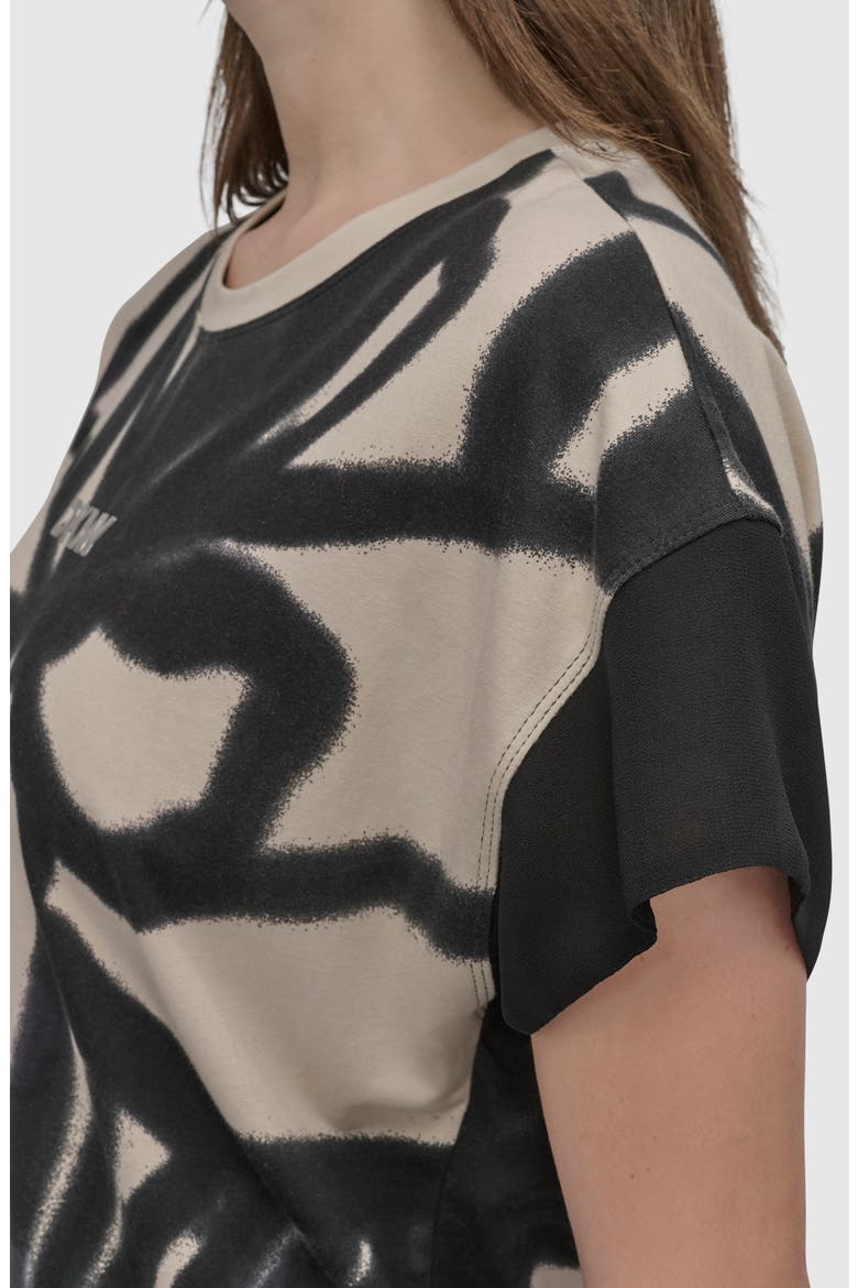 Print Cotton Blend Top, Alternate, color, FLORAL BLACK