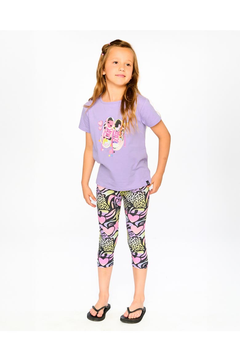 Organic Cotton Jersey Animal Slim Fit Capri, Alternate, color, Black with Multicolored Print