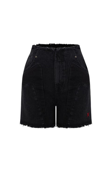Cotton High Waist Denim Shorts