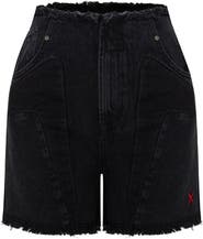 PCFG Cotton High Waist Denim Shorts