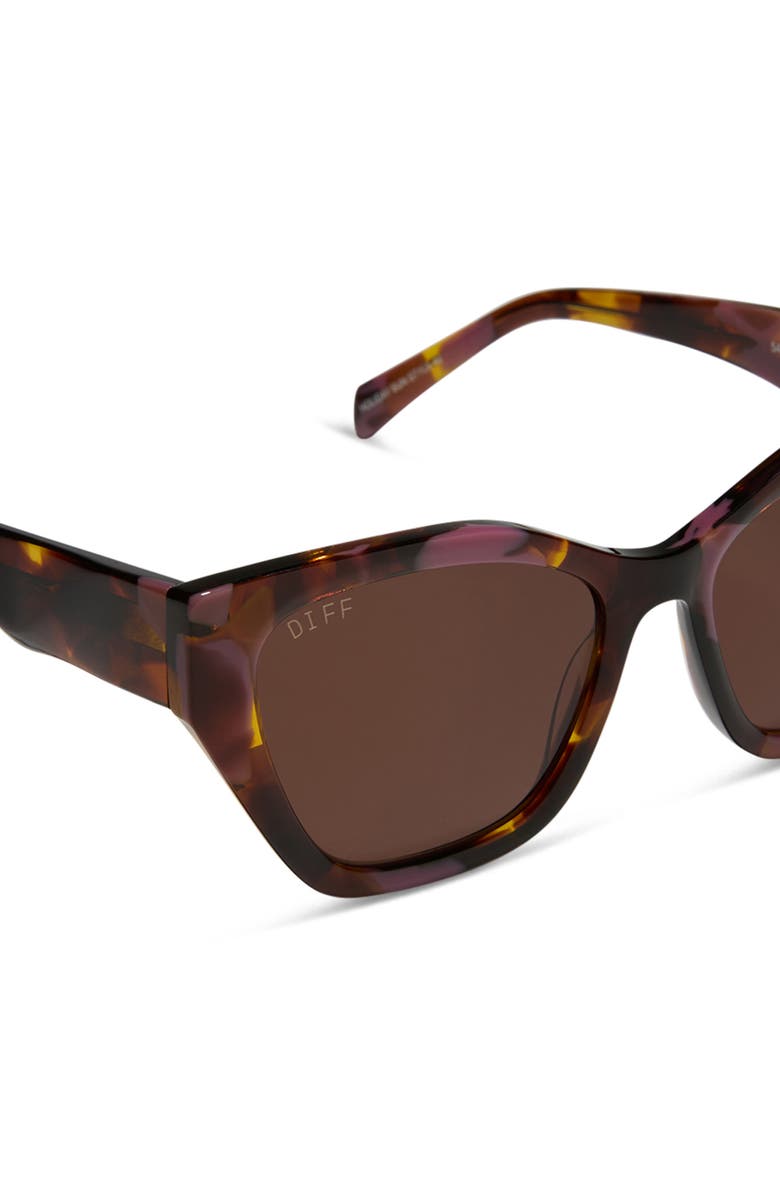 DIFF Evie 54mm Cat Eye Sunglasses, Alternate, color, Brown