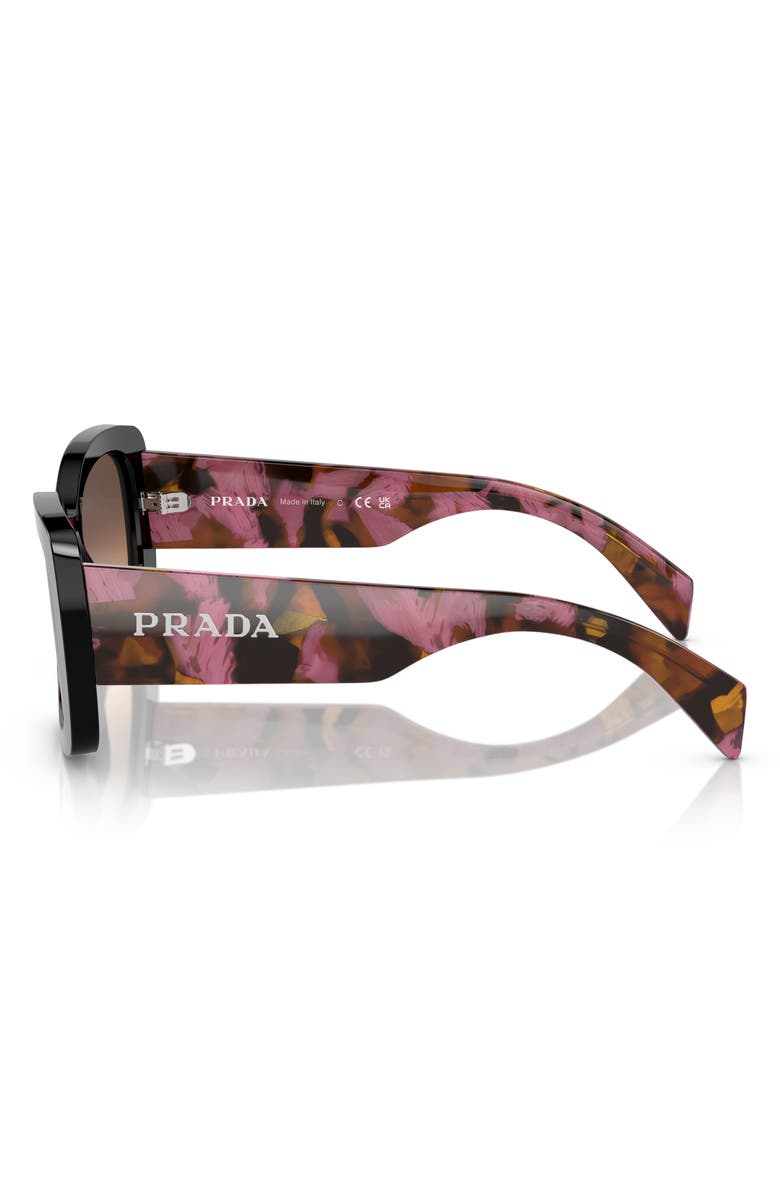 Prada 56mm Gradient Cat Eye Sunglasses, Alternate, color, Dark Brown