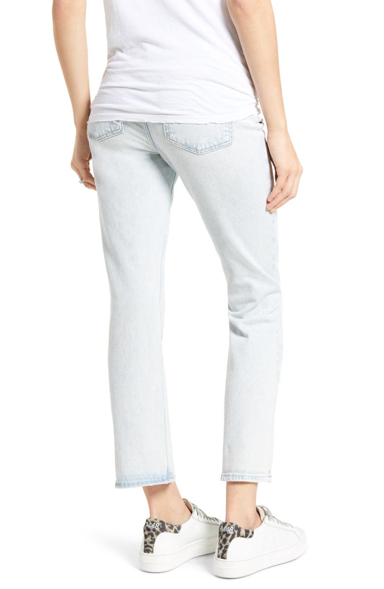 7 For All Mankind Seven Slim Kick High Waist Crop Maternity Jeans, Alternate, color, Grand St