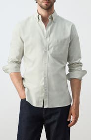 MANGO Regular Fit Oxford Button-Down Shirt
