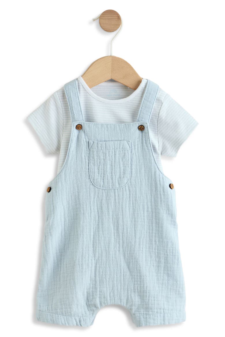 Woven Crinkle Short Romper, Main, color, BLUE