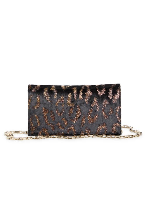 Christian Louboutin Loubi54 Fil Coupé Velvet Clutch In Brown