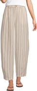 Lands' End Linen High Rise Pleated Barrel Leg Pants