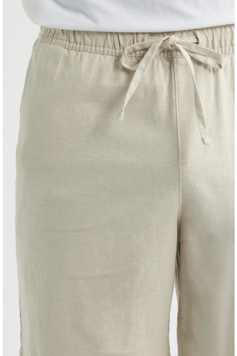 Linen Blend Shorts, Alternate, color, BEIGE BIRCH