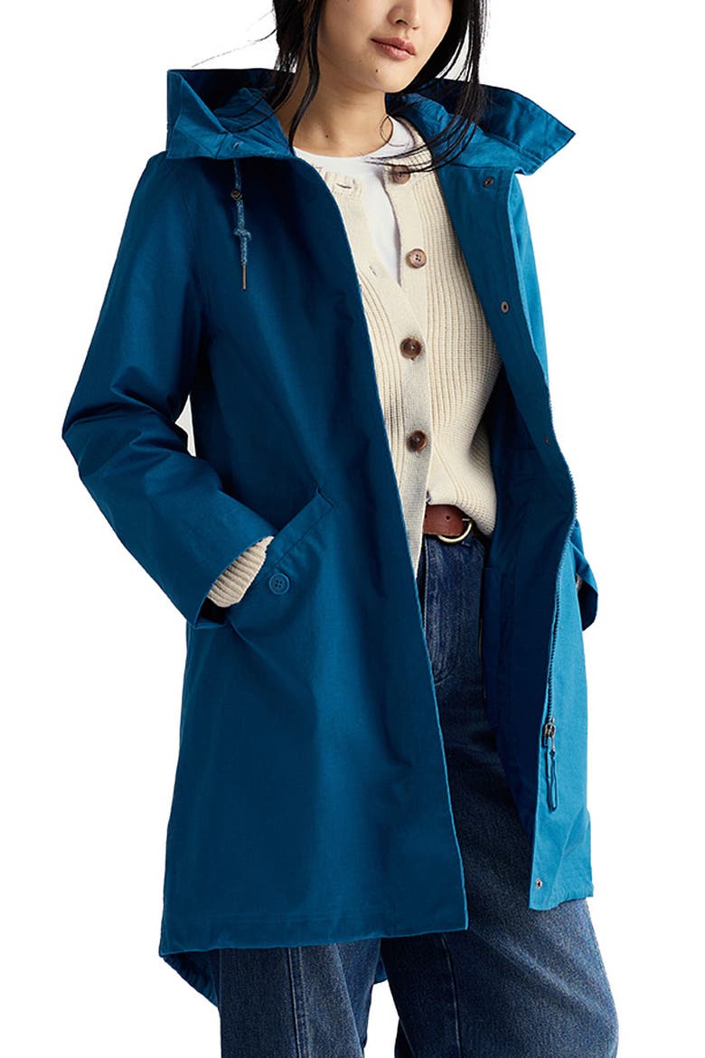 Seafaring Waterproof Linen & Cotton Hooded Coat, Main, color, SHORE