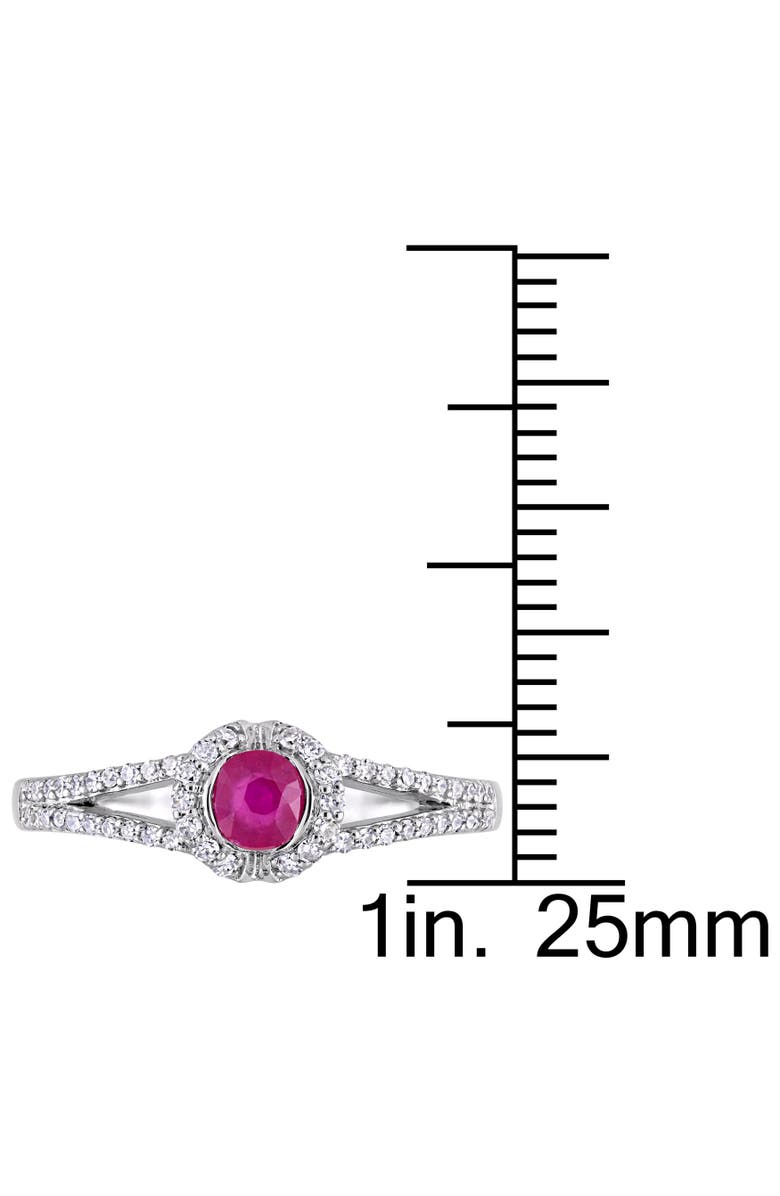 Julianna B. Ruby & Diamond Halo Engagement Ring 14k, Alternate, color, Ruby