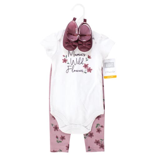 Hudson Baby Soft Cotton Collection Bodysuit, Pants, And Footwear Collection In Pink