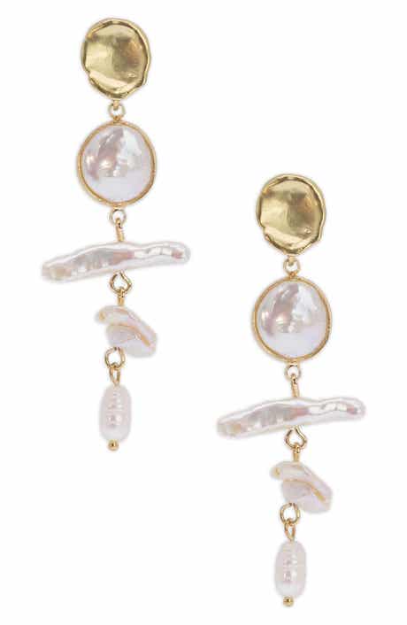 Baroque Freshwater Pearl Drop Earrings