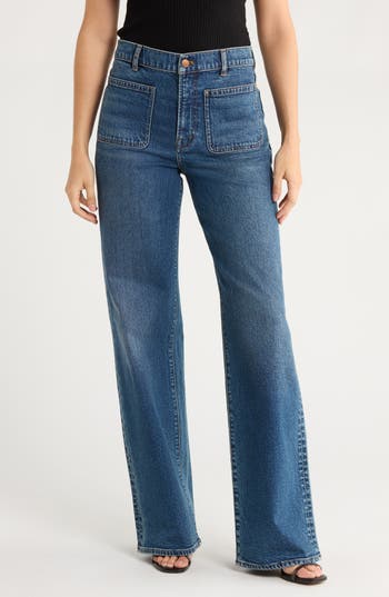 Madewell The Perfect Vintage Patch Pocket Wide Leg Jeans In Blue