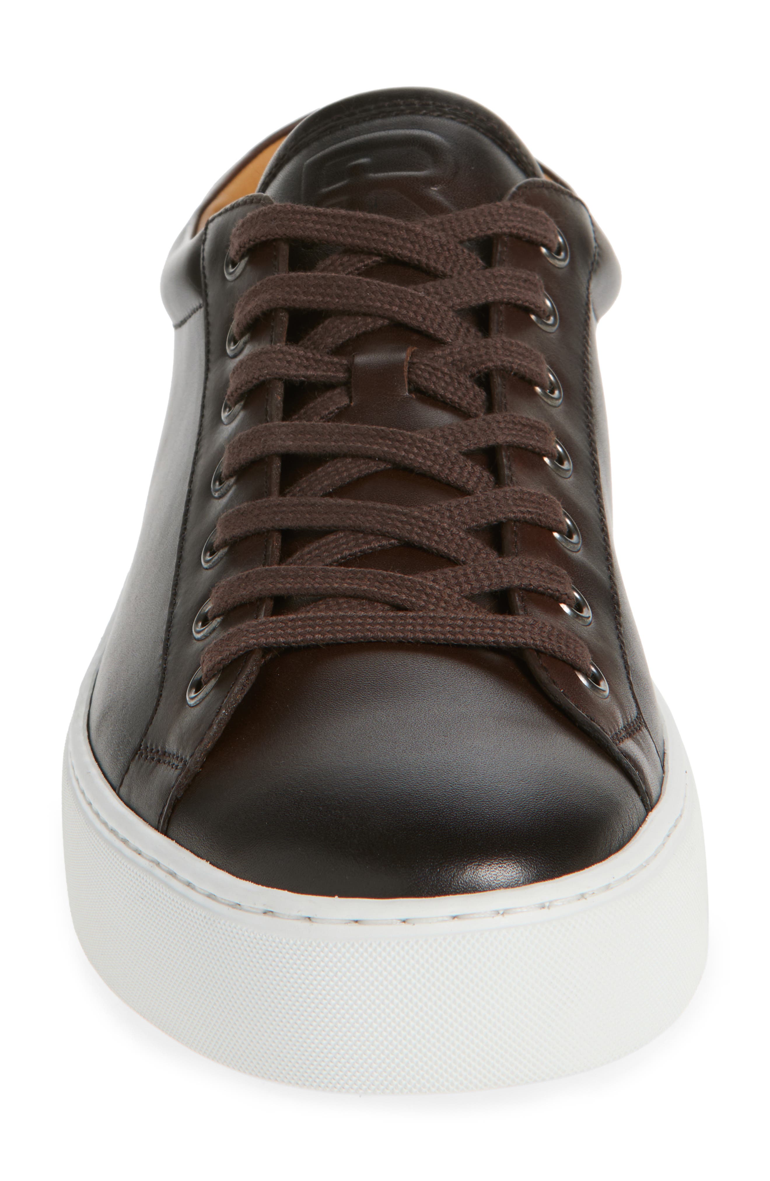 Ralph Lauren Purple Label Severn Low Top Sneaker, Alternate, color, Eng Brown