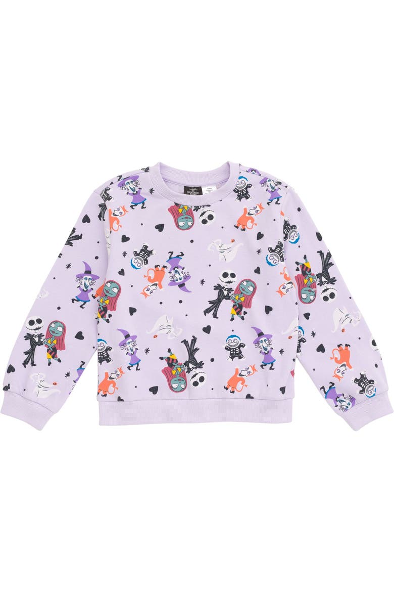 Nightmare Before Christmas Fleece Sweatshirt and Pants Set, Alternate, color, Light Purple