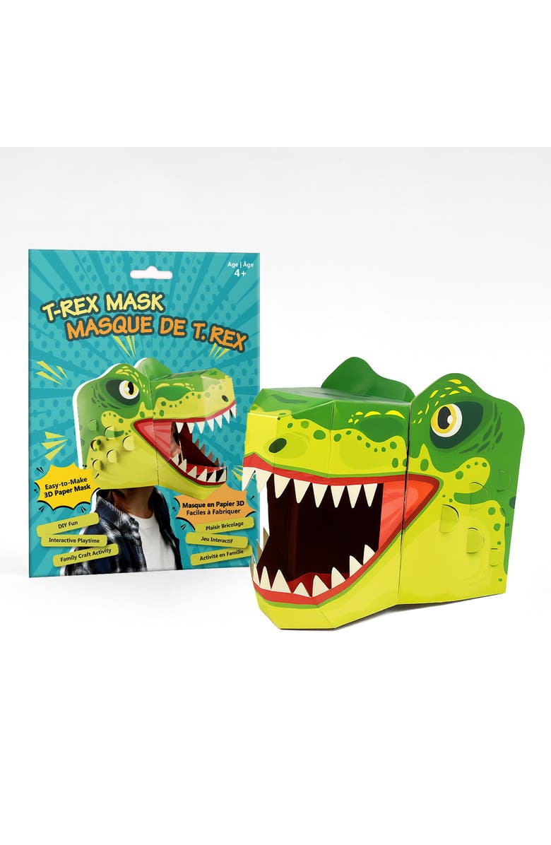 3D Paper Mask 3D Paper T-Rex Mask Craft for Kids (2 Pack), Fun & Easy Activity for Creative Play, Main, color, Green