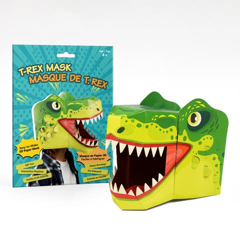 3D Paper T-Rex Mask Craft for Kids (2 Pack), Fun & Easy Activity for Creative Play