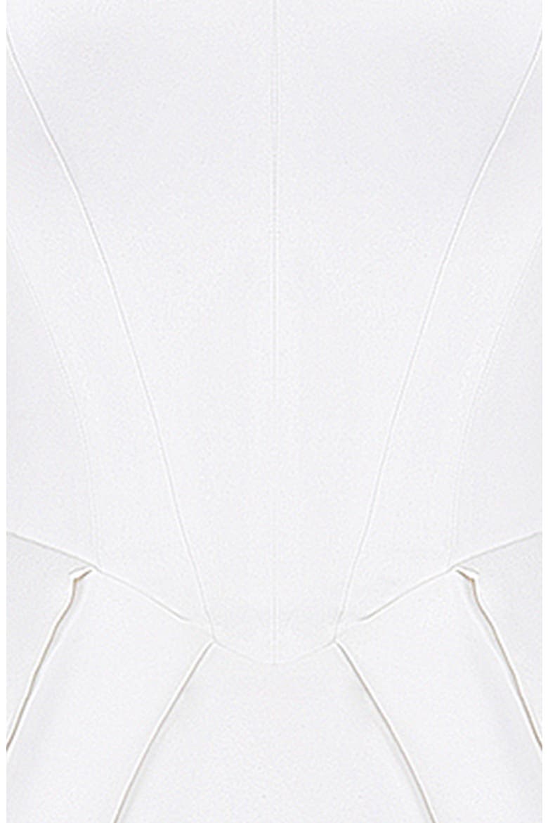 Noele Bow Strapless Satin Minidress, Alternate, color, WHITE